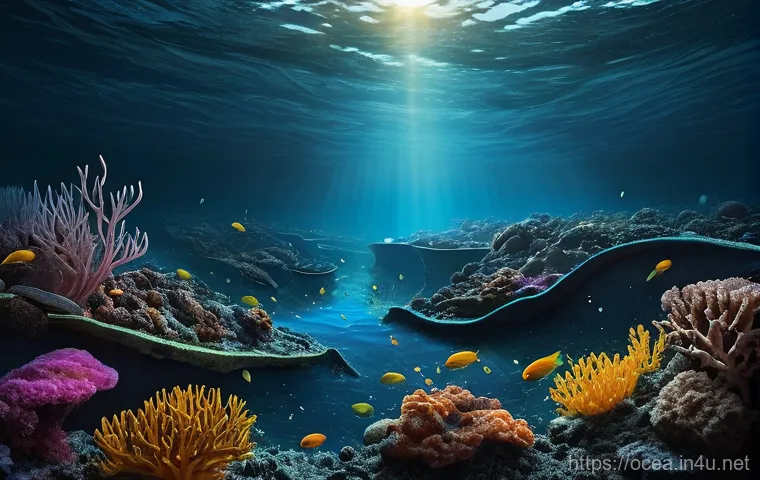 바이오리메디에이션과 해양 환경 - **Prompt 1: Microbes at Work in an Oil Spill Remediation**
A detailed, realistic illustration sh...